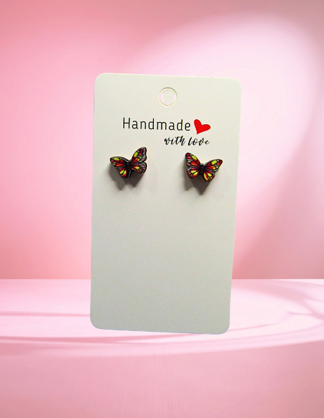 MDF-Open Butterfly Shaped Sublimated Stud Earrings