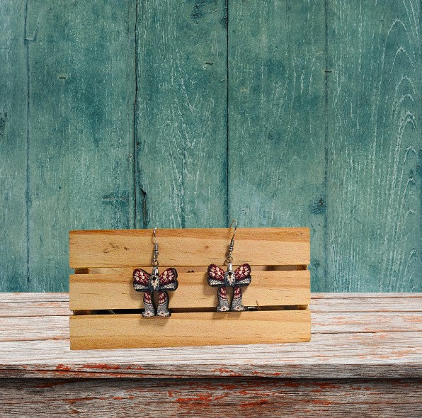 Christmas Bow Shaped Sublimated Earrings