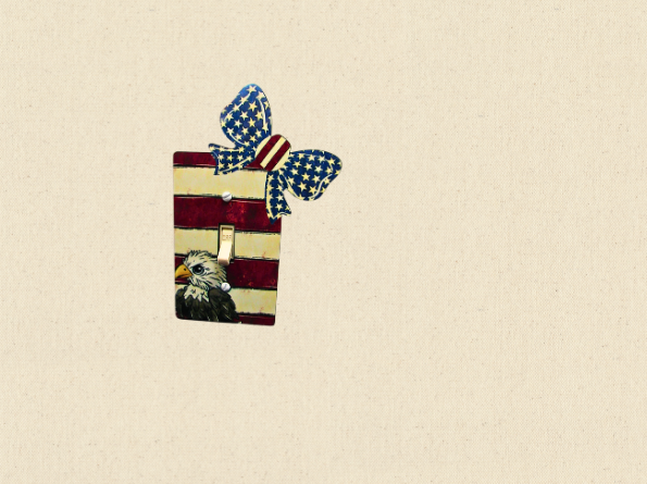MDF-Bow Shaped Sublimated Light Switch Plate (Patriotic)