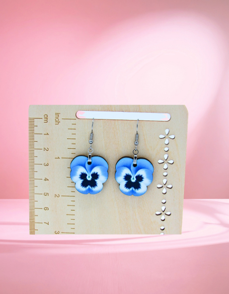 Pansy Shaped Sublimated 1 inch Earrings