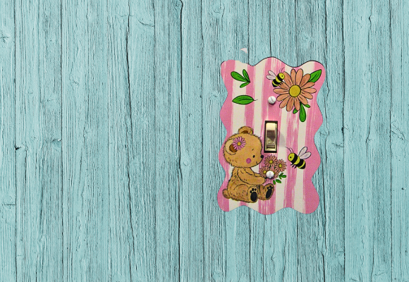 MDF-Wavy Edge Shaped Sublimated Switch Plate Cover