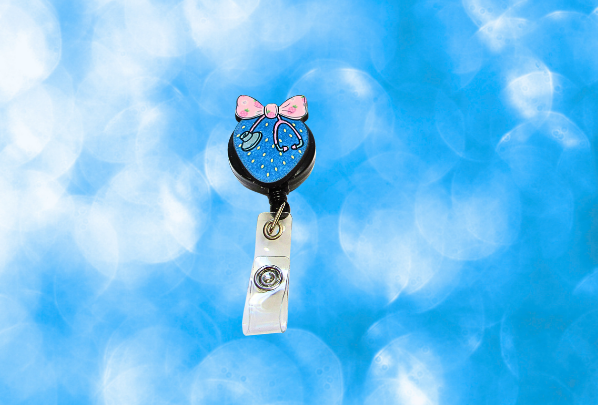 MDF-Strawberry with Bow Shaped Sublimated Badge Reel