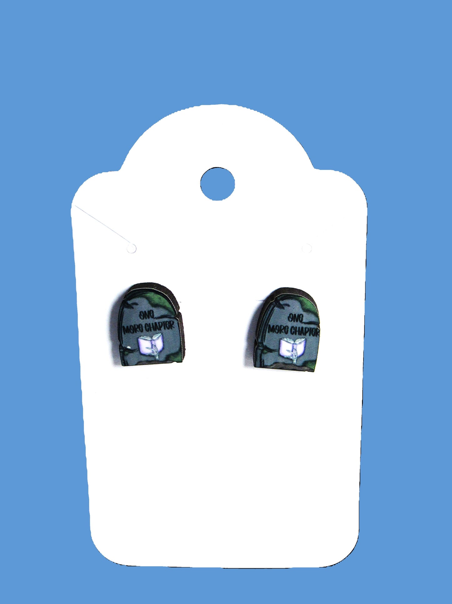 Grave Stone Shaped Sublimated Stud Earrings