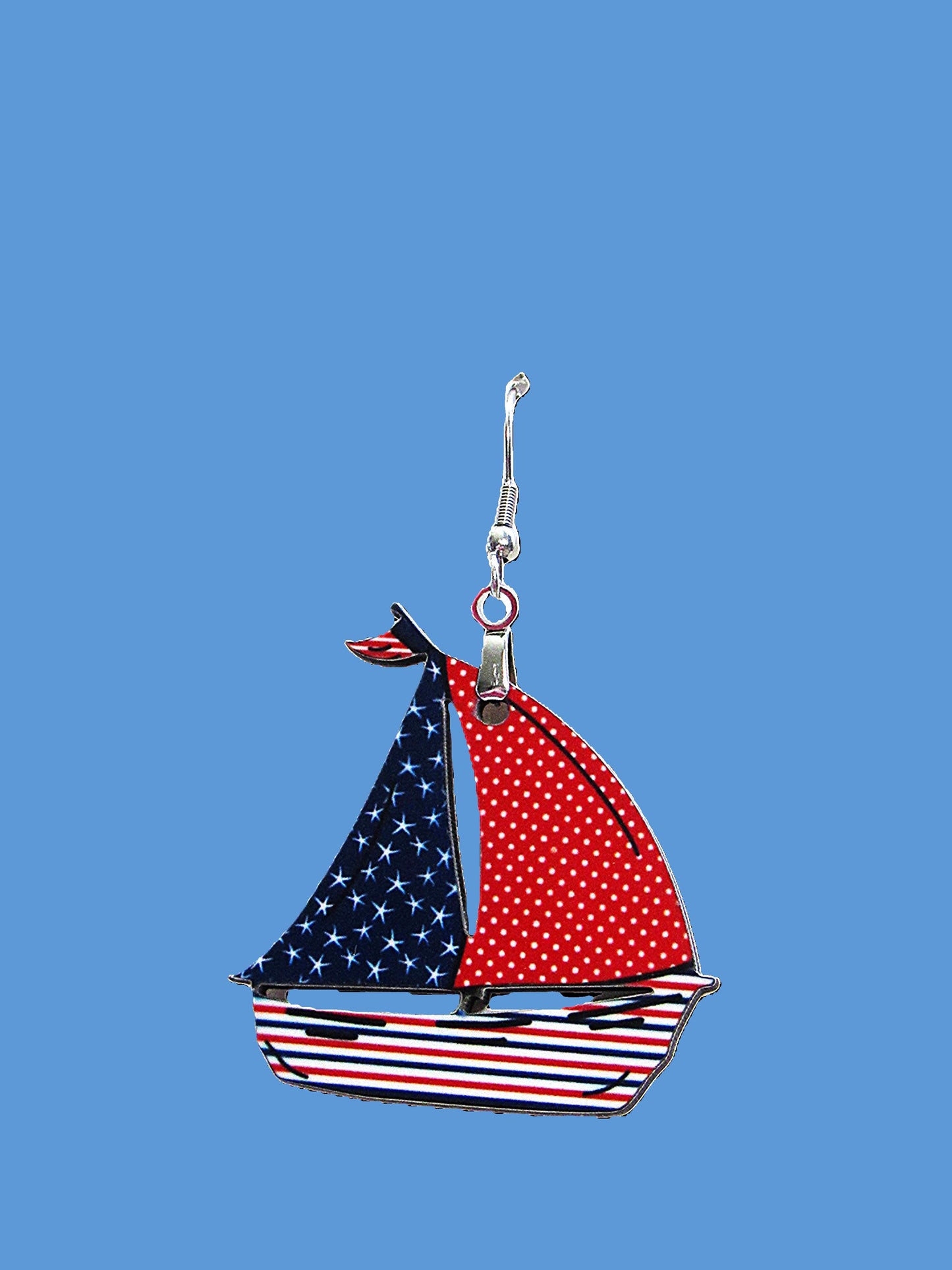 Sailboat Shaped Sublimated Earrings 1 inch
