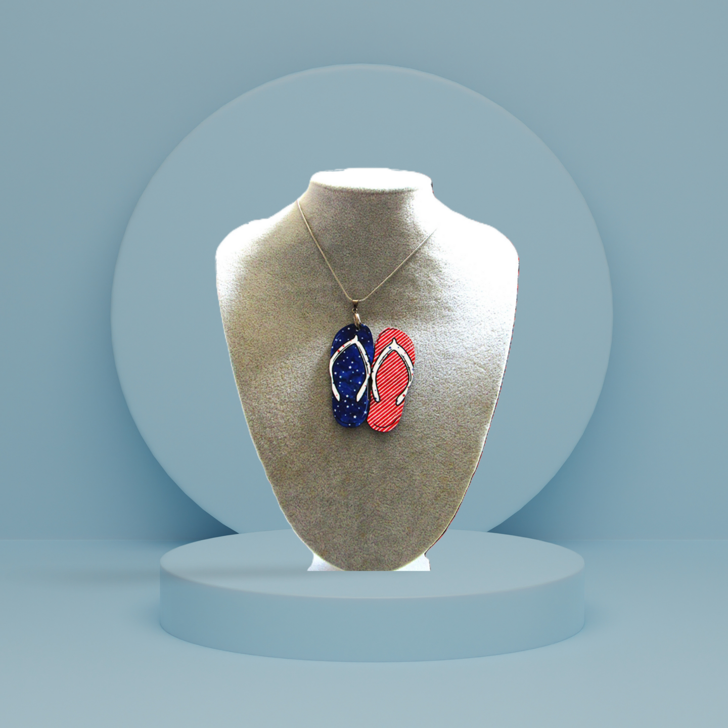 Flip Flop Shaped Sublimated Necklace