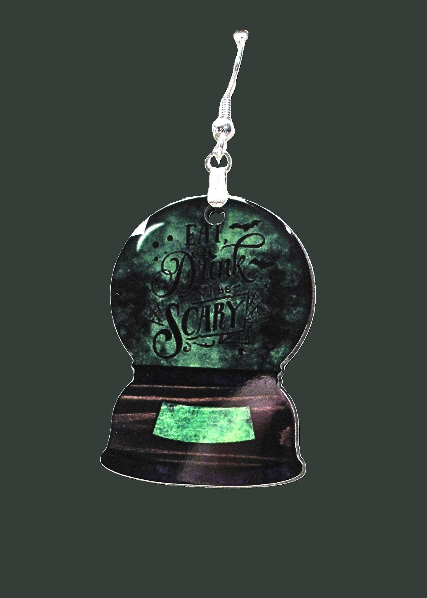 Snow Globe Shaped Sublimated Earrings