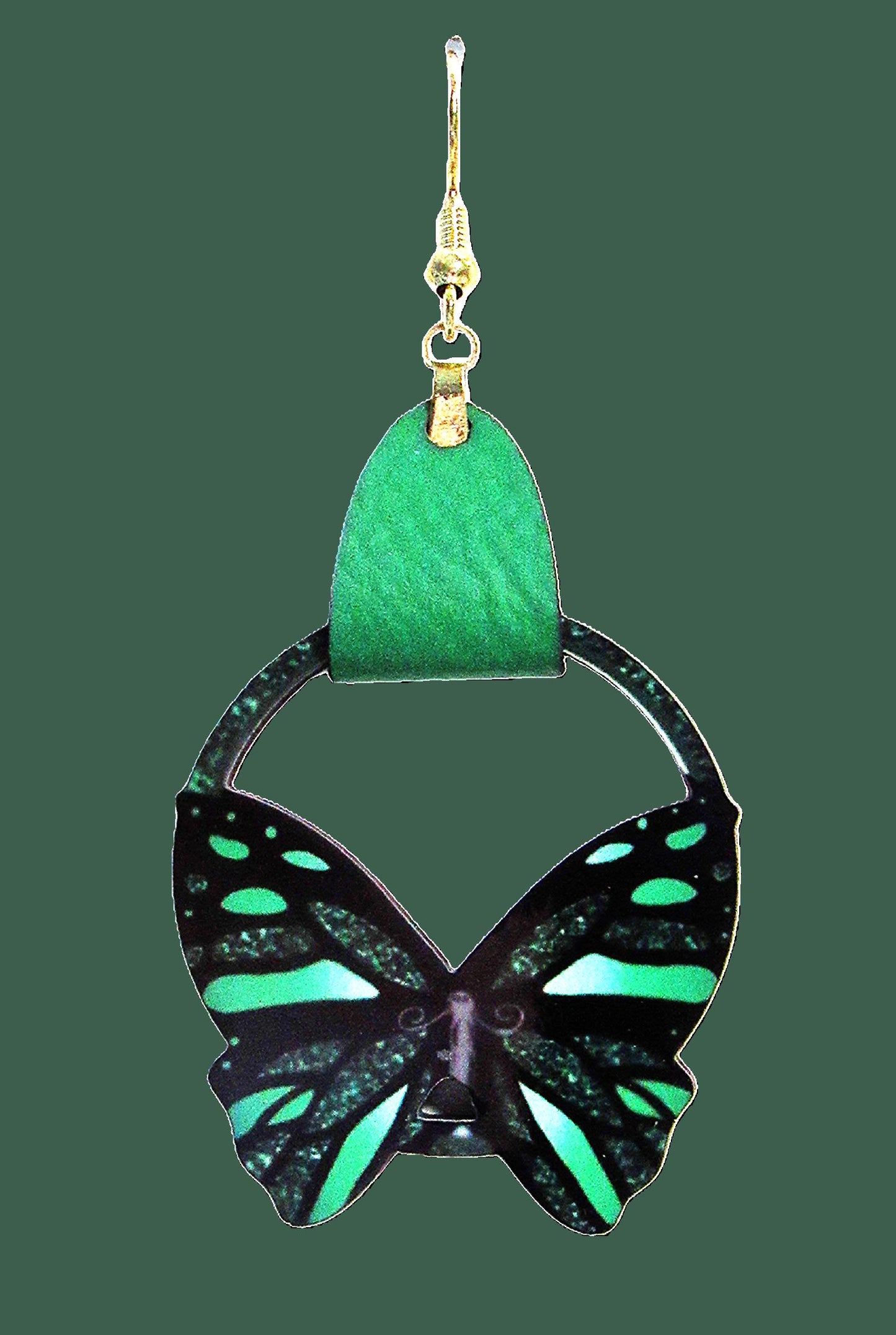 Round Butterfly Shaped Sublimated Earring