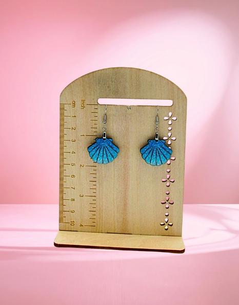 MDF-Clam Shell Shaped Sublimated Earrings 1 inch