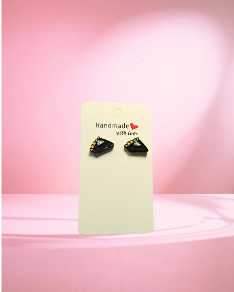 MDF-Pie Slice Shaped Sublimated Stud Earrings