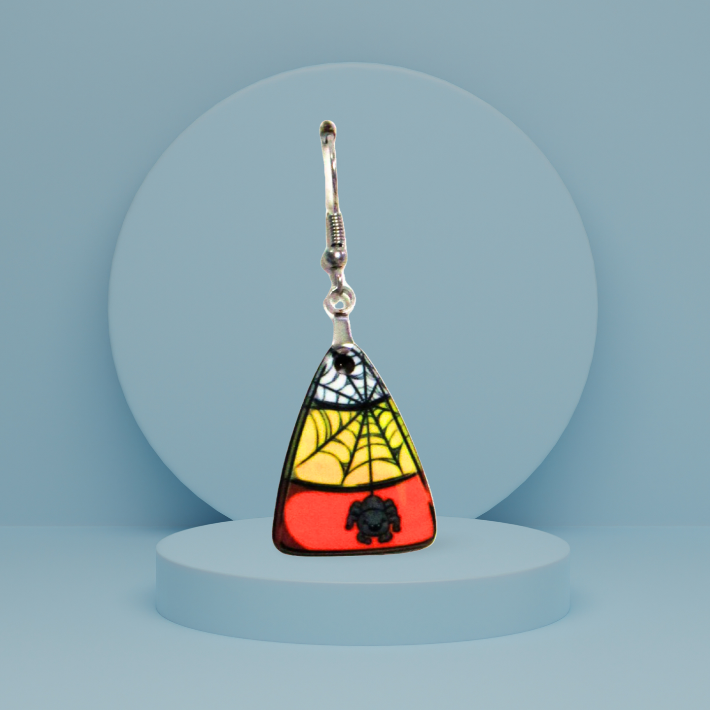Candy Corn Shaped Sublimated Earrings