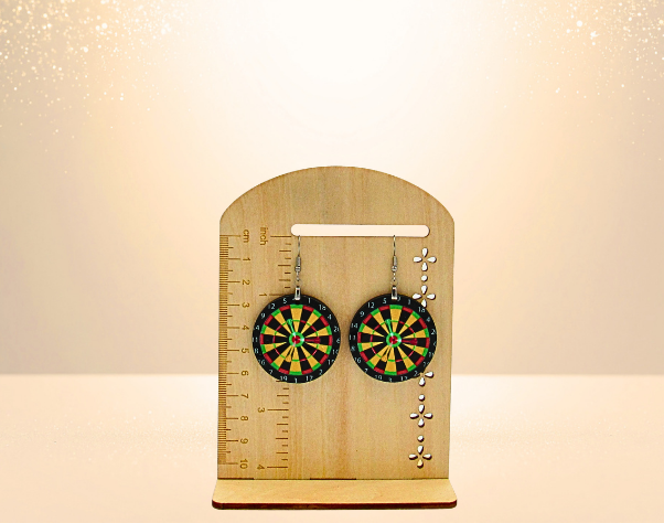 Round Shaped Sublimated 1.5 inch Earrings MDF Dart Board