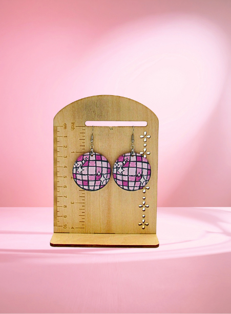 Acrylic Round Shaped Sublimated Earrings 1.5 inch