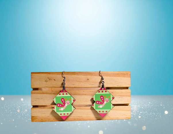 MDF-Double Boho Shaped Sublimated Earrings 1.5 inch