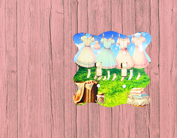 MDF-Wavy Edge Shaped Sublimated Double Switch Plate Cover