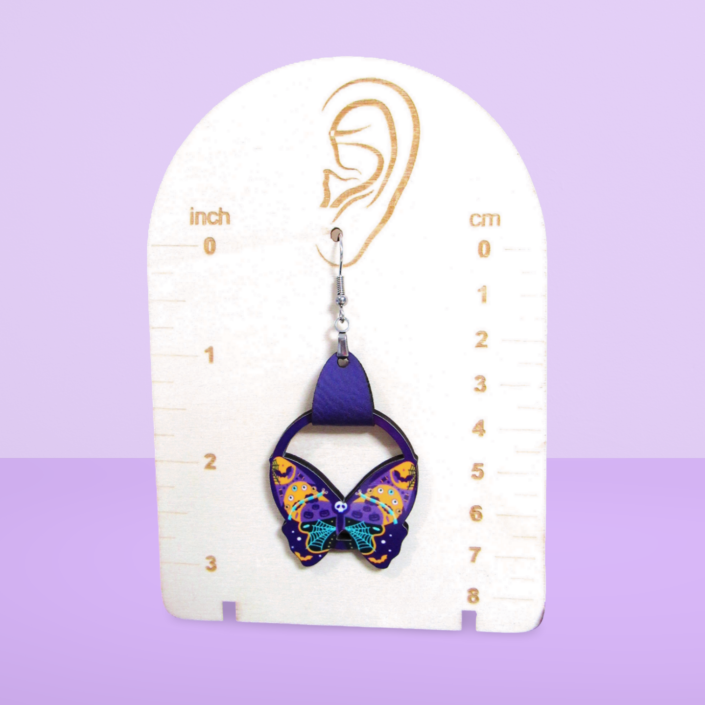 Round Butterfly Shaped Sublimated Earring 1.5 inch