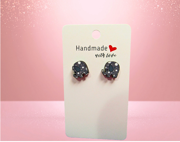 MDF-Elephant Shaped Sublimated Stud Earrings