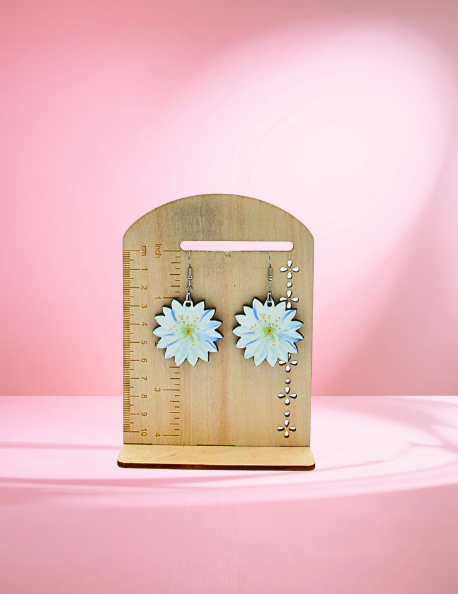 MDF- Edelweiss Shaped Sublimated Earrings 1.5 inch
