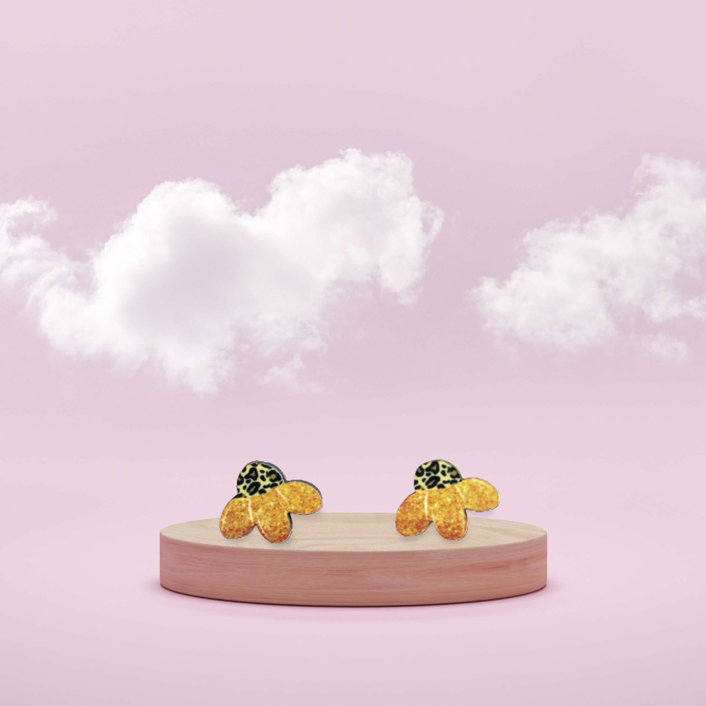 Open Flower Shaped Sublimated Stud Earring