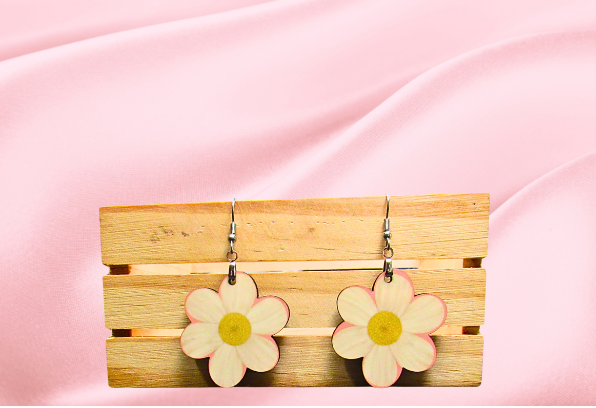 MDFChubby Flower Shaped Sublimated Earrings 1.5 inch