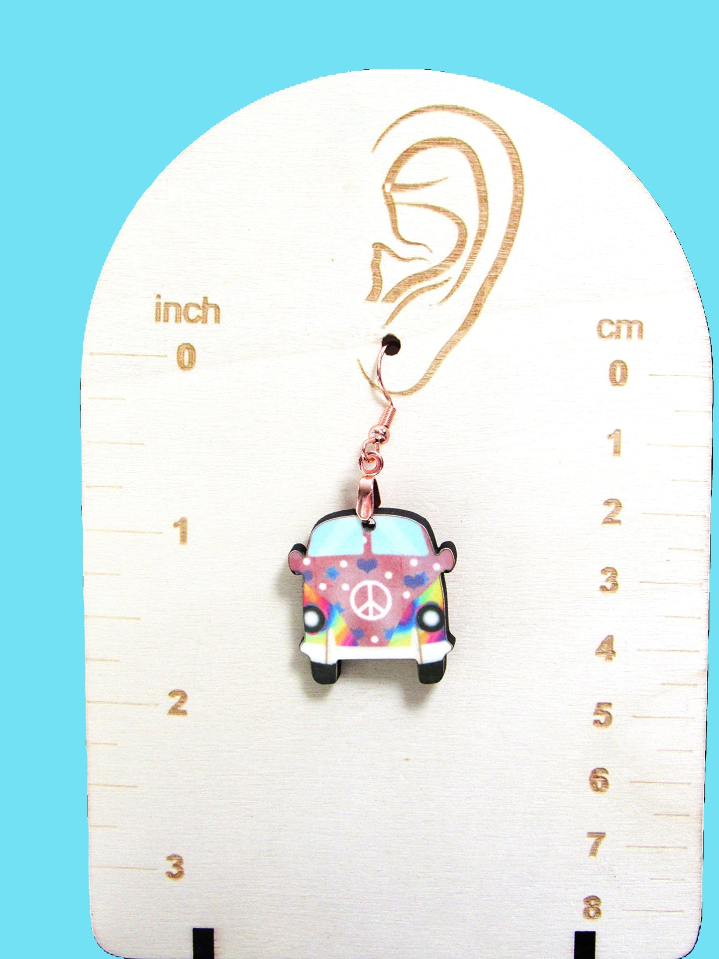 Hippie Van 1 inch Shaped Sublimated Earring