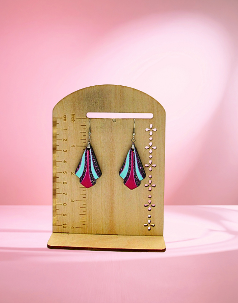 MDF-Fan Shaped Sublimated Earrings 1.5 inch