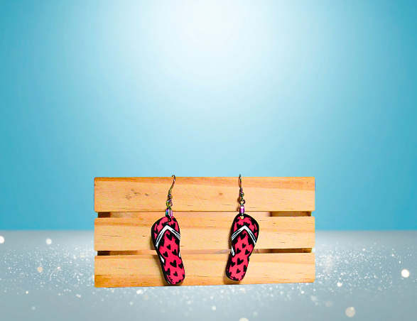 MDF-Flip Flop Shaped Sublimated Earrings 1.5 inch