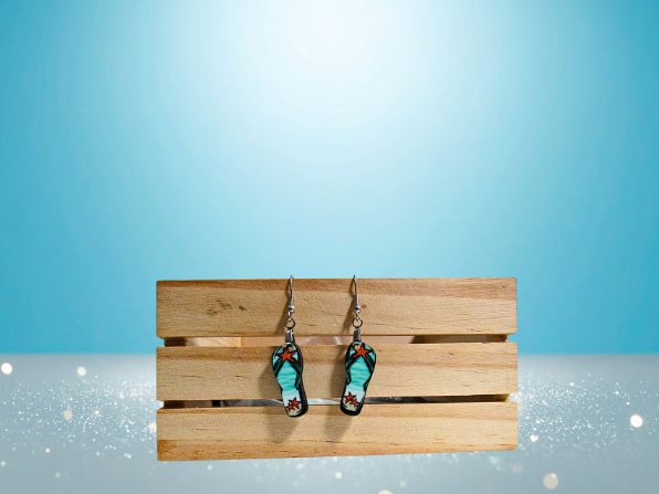 MDF-Flip Flop Shaped Sublimated Earrings 1 inch