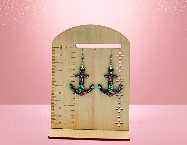 MDF-Anchor Shaped Sublimated Earrings 1.5 Inch