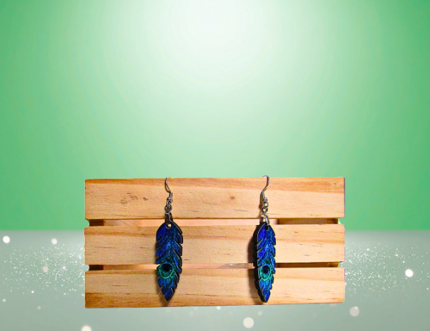MDF-Feather Shaped Sublimated Earrings 1.5 inch