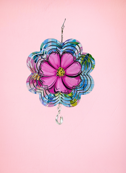 8 inch Sublimated Wind Spinner Flower Shaped