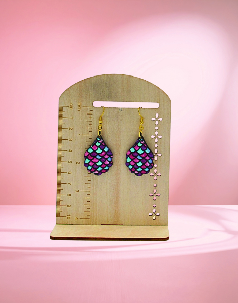 MDF-Fancy Teardrop Shaped Sublimated Earrings 1.5 inch