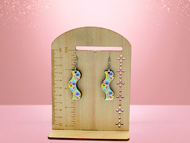MDF- Curvy Shaped Sublimated Earrings 1.5 inch