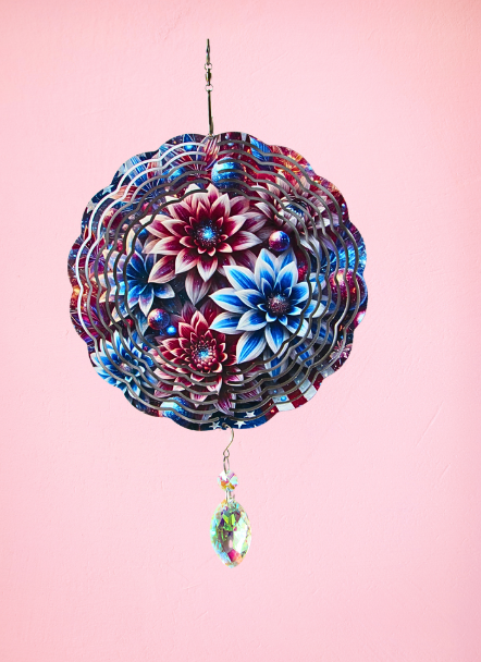 8 inch Sublimated Wind Spinner Flowers