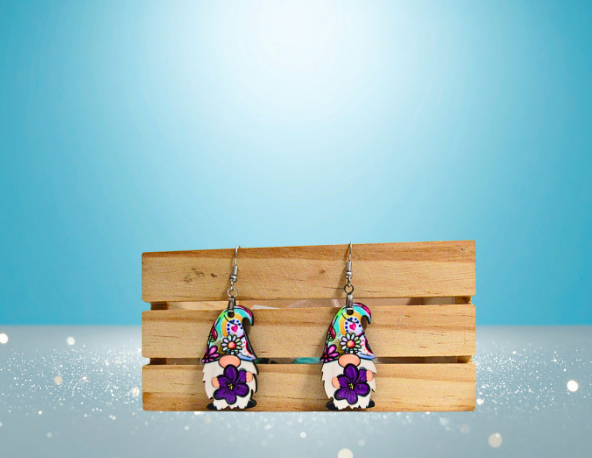 MDF-Gnome Shaped Sublimated Earrings 1.5 inch