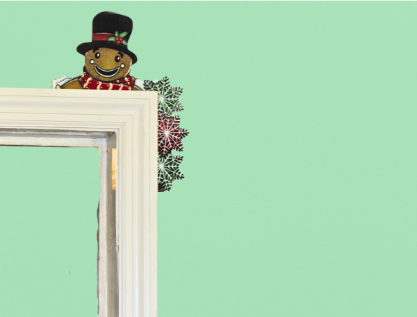 Gingerbread Man Shaped Sublimated Corner Sitter