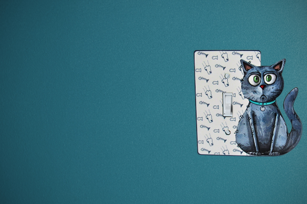Cat Shaped Sublimated Light Switch Plate