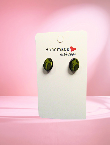 MDF-Egg Shaped Sumlimated Stud Earrings