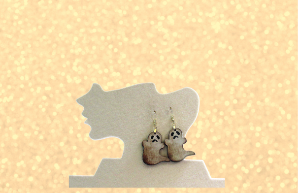 MDF-Ghost with Tail Sublimated Earring 1.5 inch