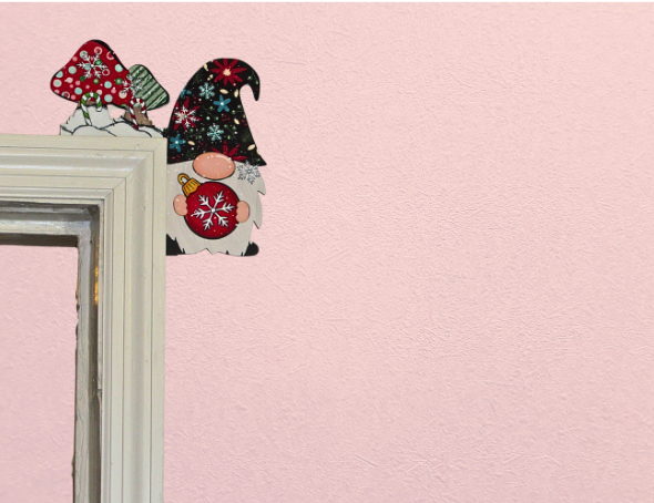 Gnome Shaped Sublimated Corner Sitter