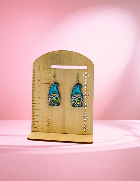 MDF-Gnome Shaped Sublimated Earrings 1.5 inch
