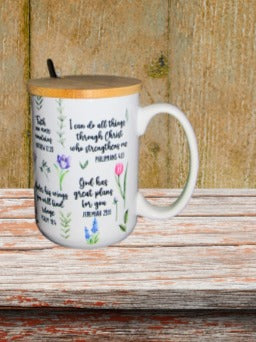 15 oz, Mug with Spoon and Lid Sublimated