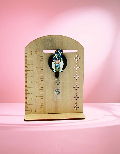 MDF- Gnome Shaped Sublimated Badge Reel