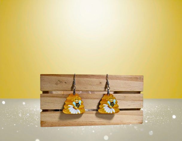 MDF-Beehive Shaped Sublimated Earrings 1 inch
