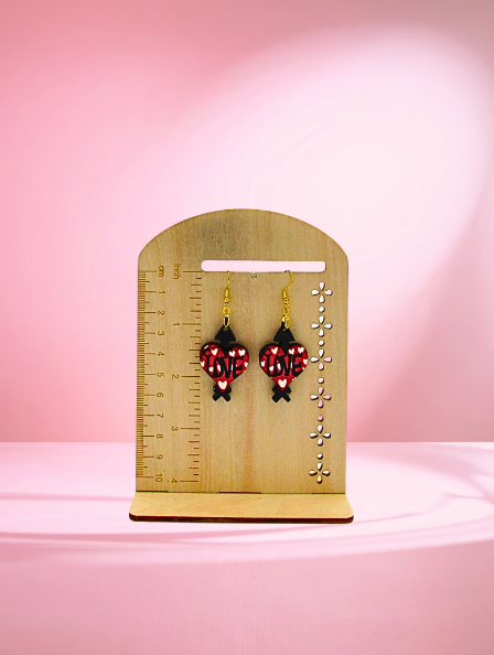 MDF-Heart Arrow Shaped Sublimated Earrings 1.5 inch
