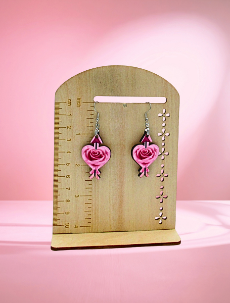 MDF-Heart Arrow Shaped Sublimated Earrings 1.5 inch
