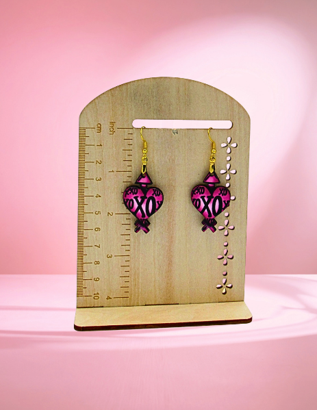 MDF-Heart Arrow Shaped Sublimated Earrings 1.5 inch