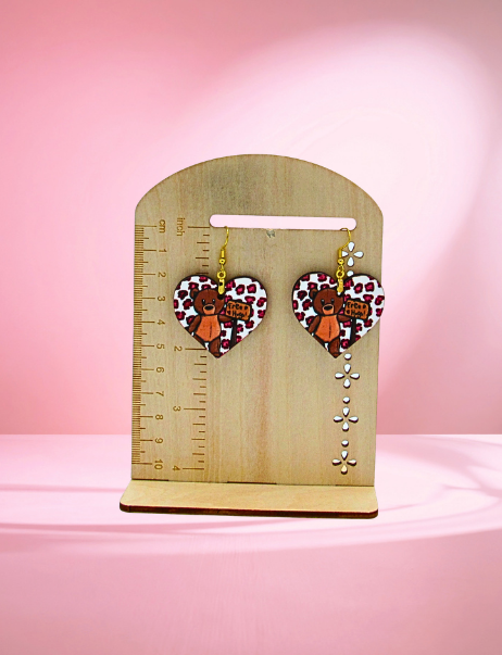 MDF-Heart Shaped Sublimated Earrings 1.5 inch