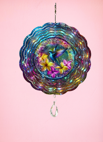 8 inch Sublimated Wind Spinner Hummingbird