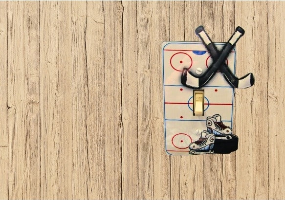 MDF- Hockey Arena Shaped Sublimated Switch Plate
