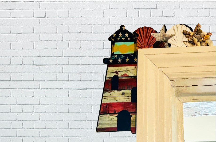 Lighthouse Shaped Sublimated Corner Sitter (Left)